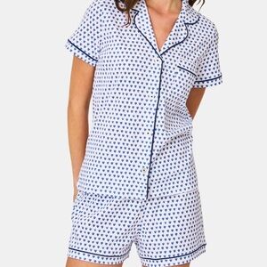 Roller Rabbit Hearts Polo Pjs in blue